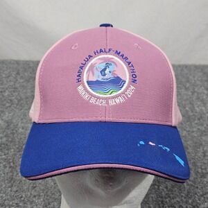 Hapalua Half Marathon Trucker Hat Pink Blue Runner Cap Waikiki Hawaii 2024 Oahu